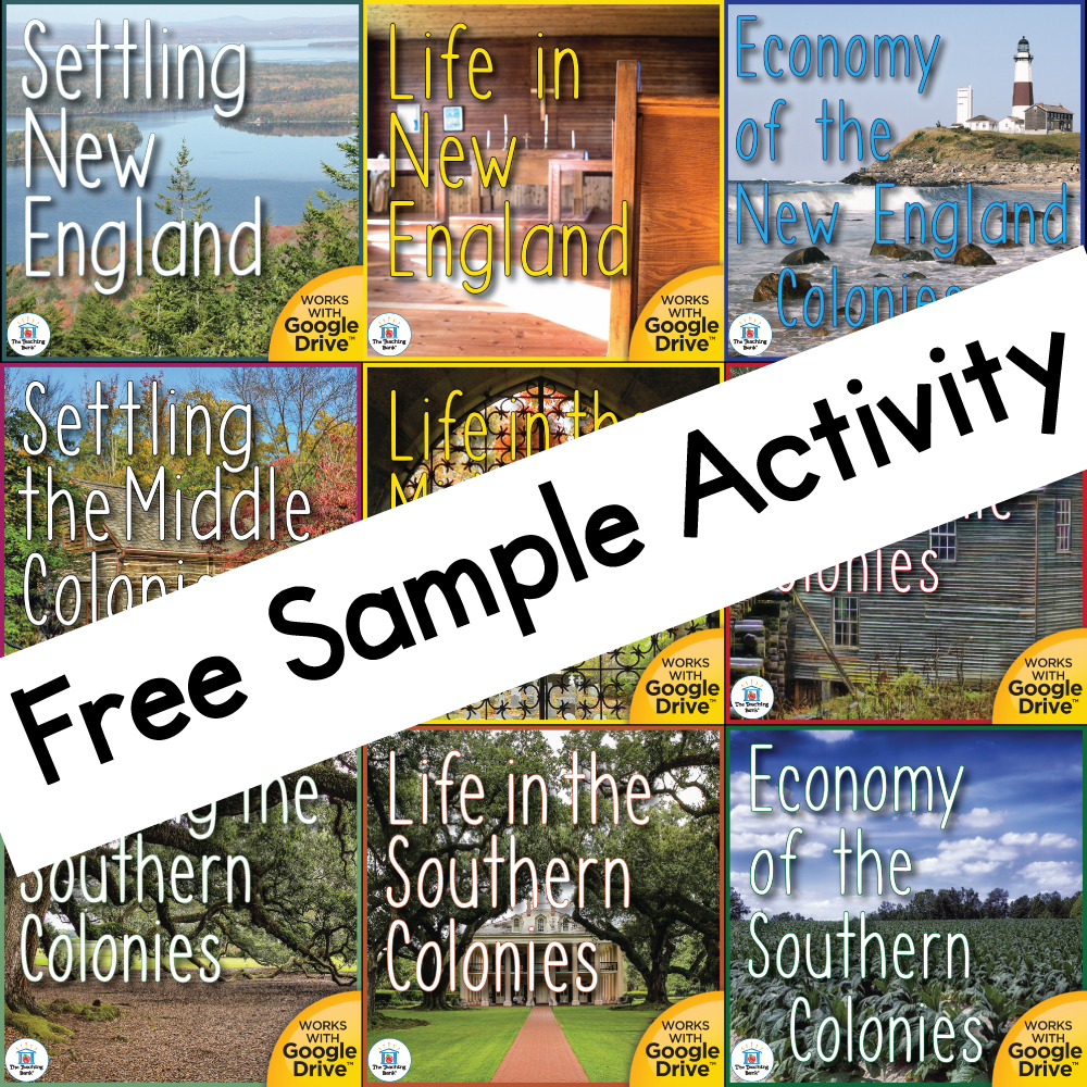 Thirteen Colonies US History Unit Bundle Breadbasket Activity Sample