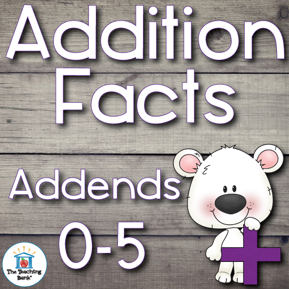 Addition Basic Facts 0-5's Addends - FREE!