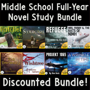 Middle School Novel Study Bundle Set 2– Year-Long Reading Curriculum