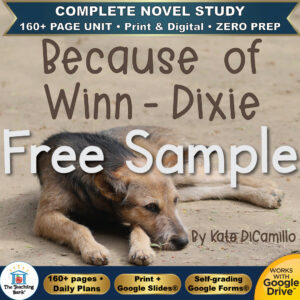 Because of Winn-Dixie Novel Study – FREE Day 1 Sample