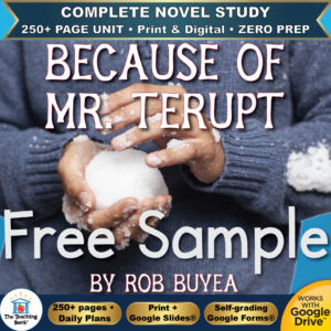 Because of Mr. Terupt Novel Study – FREE Day 1 Sample