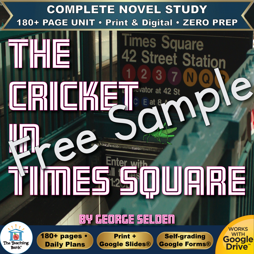 The Cricket in Times Square Novel Study – FREE Day 1 Sample | Grades 3–5 | No Prep