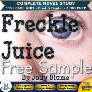 Freckle Juice Novel Study – FREE Day 1 Sample