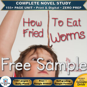 How to Eat Fried Worms Novel Study – FREE Day 1 Sample