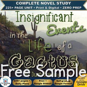 Insignificant Events in the Life of a Cactus Novel Study – FREE Day 1 Sample