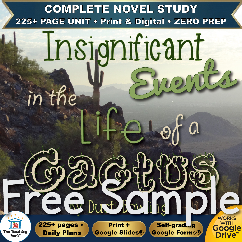 Insignificant Events in the Life of a Cactus Novel Study – FREE Day 1 Sample