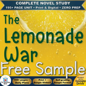 The Lemonade War Novel Study – FREE Day 1 Sample
