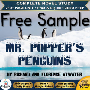 Mr. Popper's Penguins Novel Study – FREE Day 1 Sample