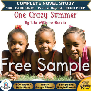 One Crazy Summer Novel Study – FREE Day 1 Sample