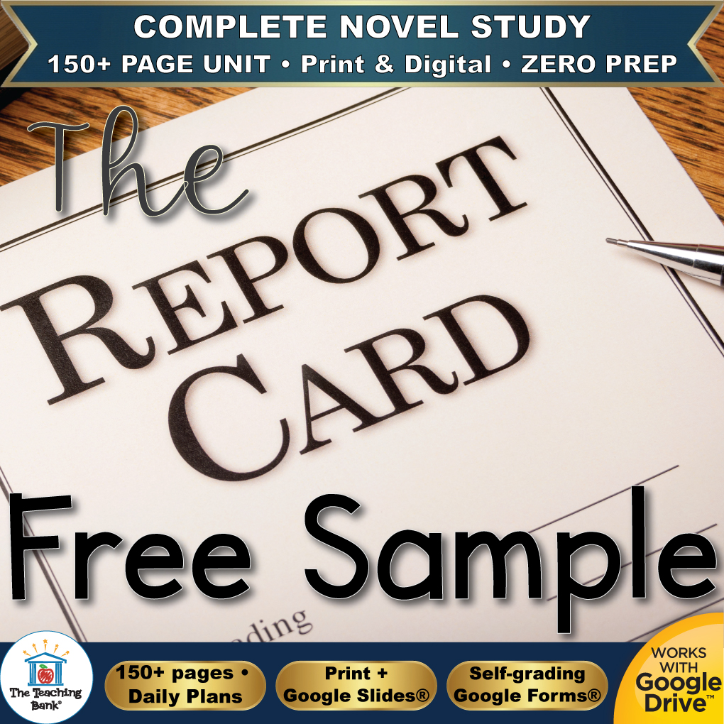 The Report Card Novel Study – FREE Day 1 Sample