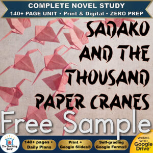 Sadako and the Thousand Paper Cranes Novel Study – FREE Day 1 Sample
