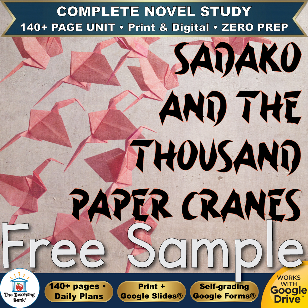 Sadako and the Thousand Paper Cranes Novel Study – FREE Day 1 Sample