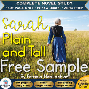 Sarah, Plain and Tall Novel Study – FREE Day 1 Sample