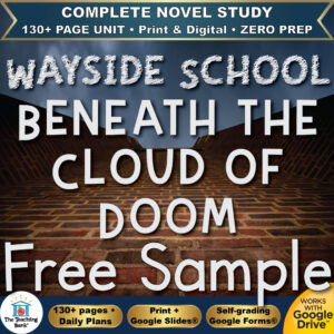 Wayside School Beneath the Cloud of Doom Novel Study – FREE Day 1 Sample